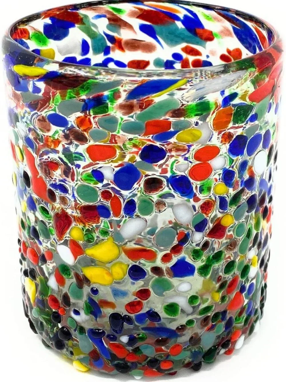 Colorful Hand Blown Mexican Tumbler Glasses – Set of 6 Confetti Drinkware (10